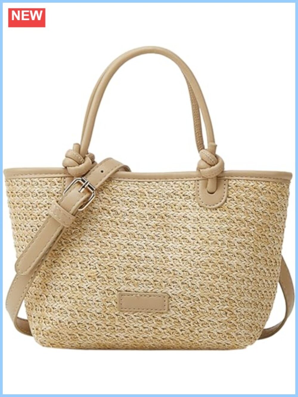 Straw Fabric Small Tote Bag Shoulder Handbag Crossbody Purse